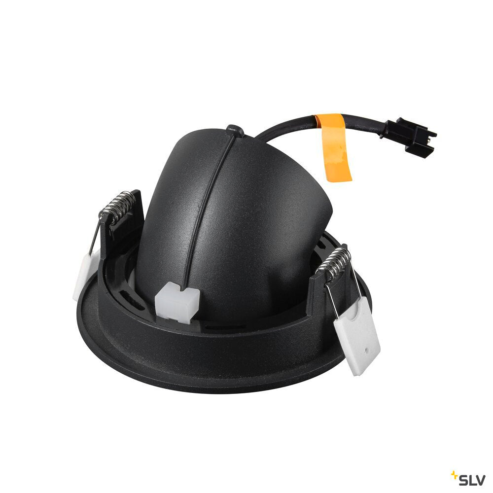 SLV NUMINOS® GIMBLE S, Recessed ceiling light, 2700 K, 40°, IP20, round, black / white 1009383