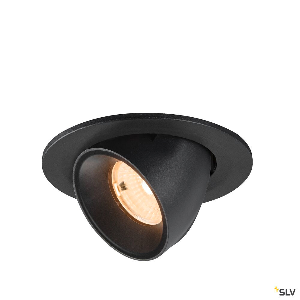 SLV NUMINOS® GIMBLE S, Recessed ceiling light, 2700 K, 55°, IP20, round, black 1009385