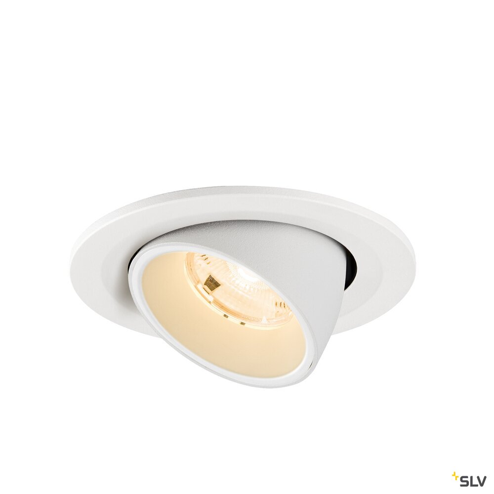 SLV NUMINOS® GIMBLE S, Recessed ceiling light, 2700 K, 20°, IP20, round, white 1009389