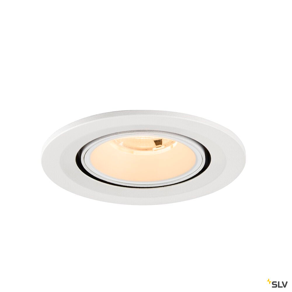 SLV NUMINOS® GIMBLE S, Recessed ceiling light, 2700 K, 20°, IP20, round, white 1009389