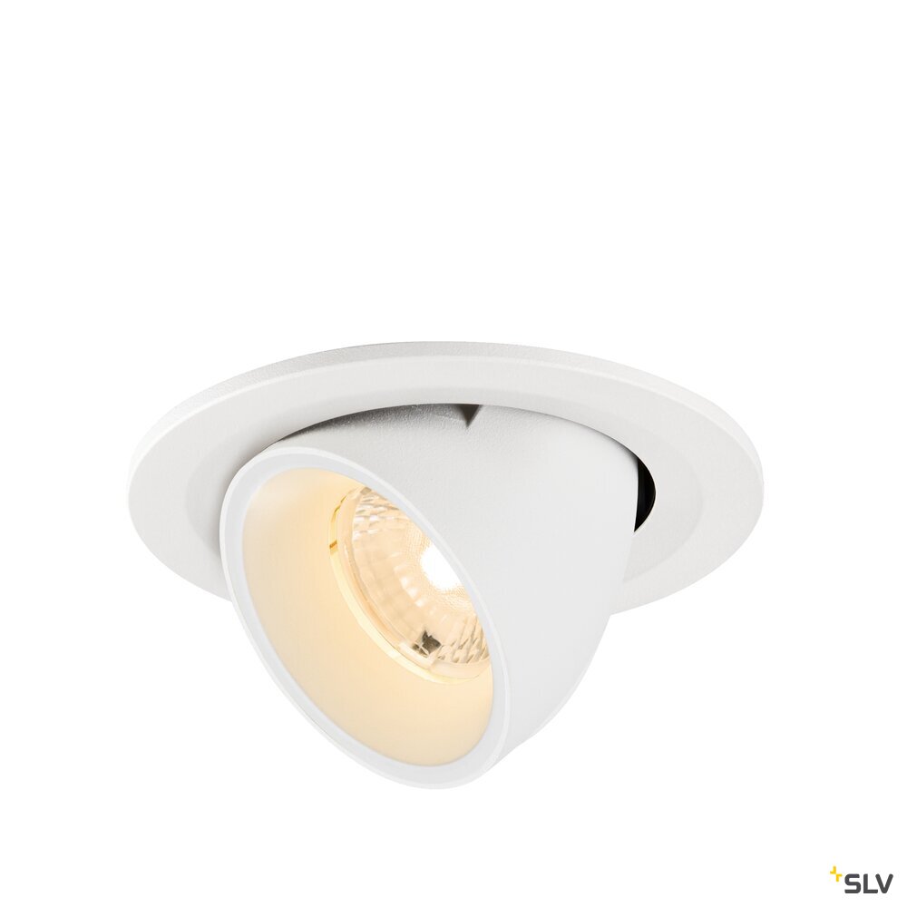 SLV NUMINOS® GIMBLE S, Recessed ceiling light, 2700 K, 40°, IP20, round, white 1009392