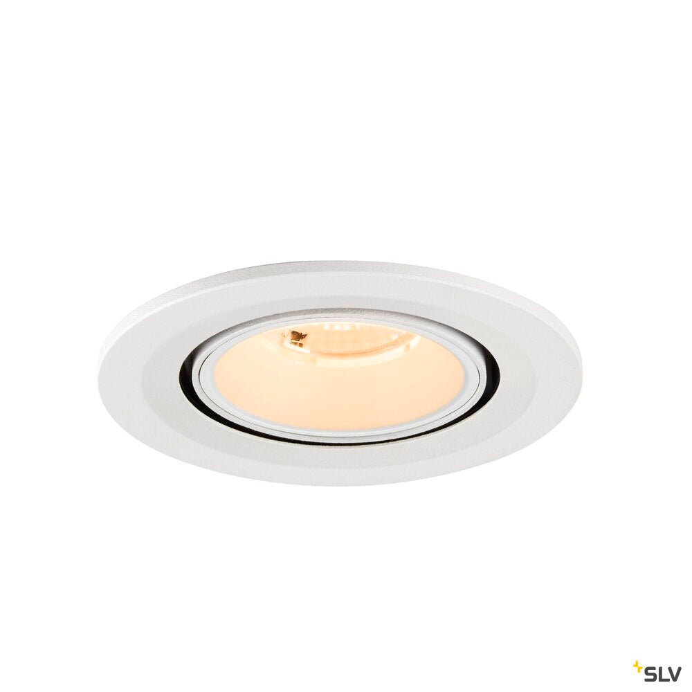 SLV NUMINOS® GIMBLE S, Recessed ceiling light, 2700 K, 40°, IP20, round, white 1009392