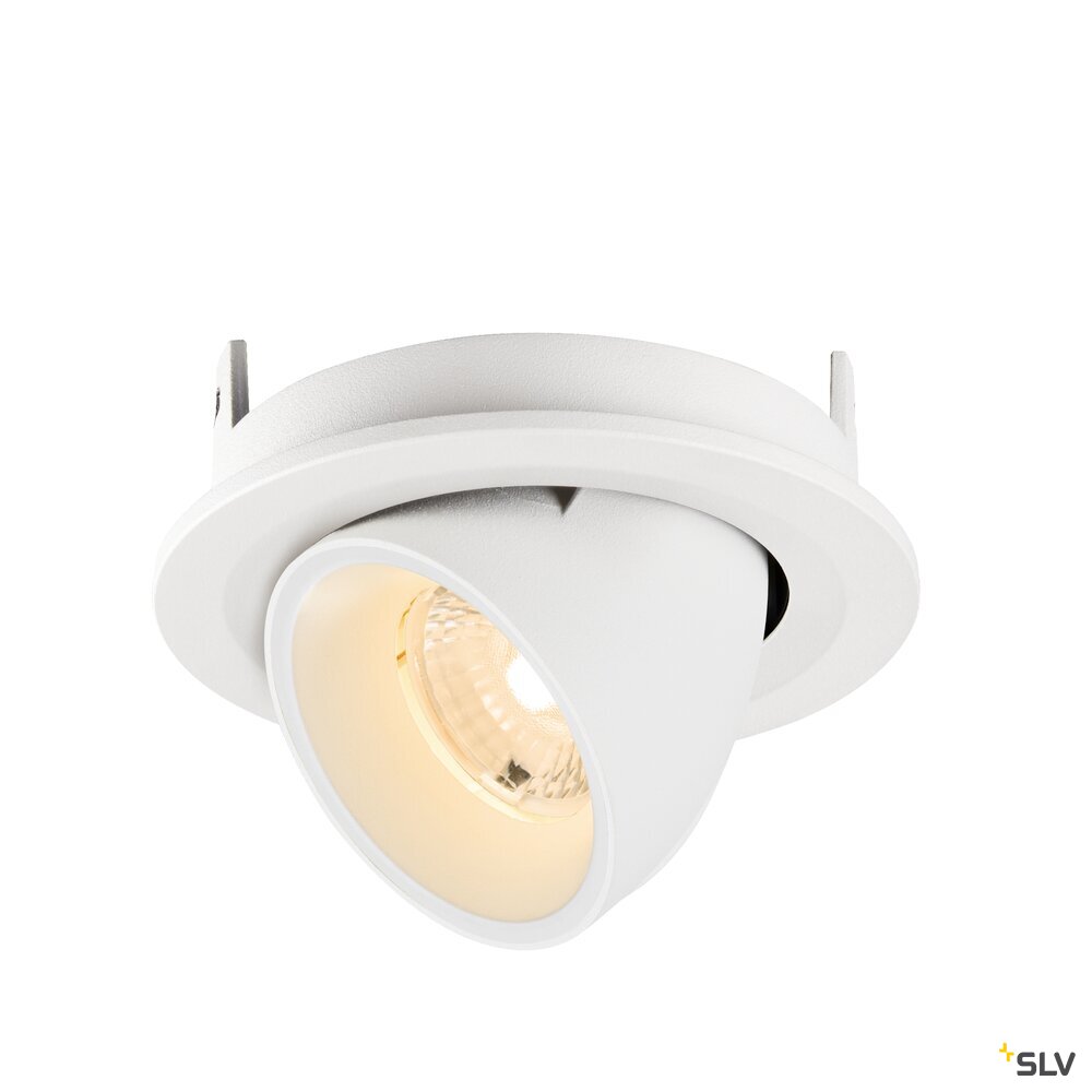 SLV NUMINOS® GIMBLE S, Recessed ceiling light, 2700 K, 40°, IP20, round, white 1009392