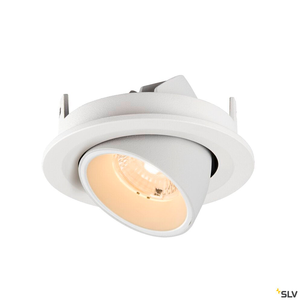 SLV NUMINOS® GIMBLE S, Recessed ceiling light, 2700 K, 40°, IP20, round, white 1009392