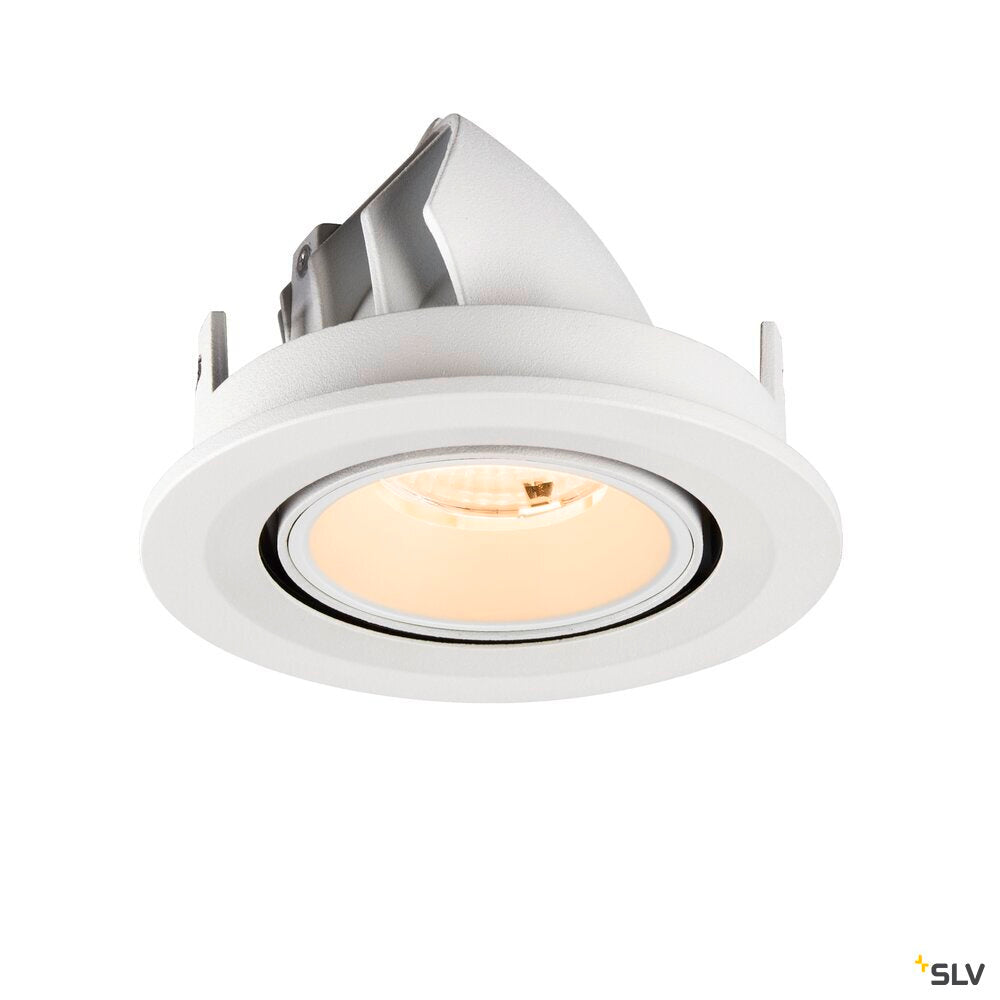 SLV NUMINOS® GIMBLE S, Recessed ceiling light, 2700 K, 55°, IP20, round, white 1009395