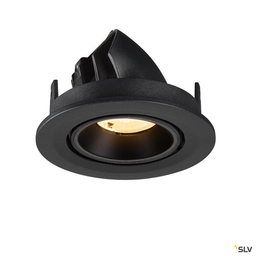 SLV NUMINOS® GIMBLE S, Recessed ceiling light, 3000 K, 40°, IP20, round, black 1009400