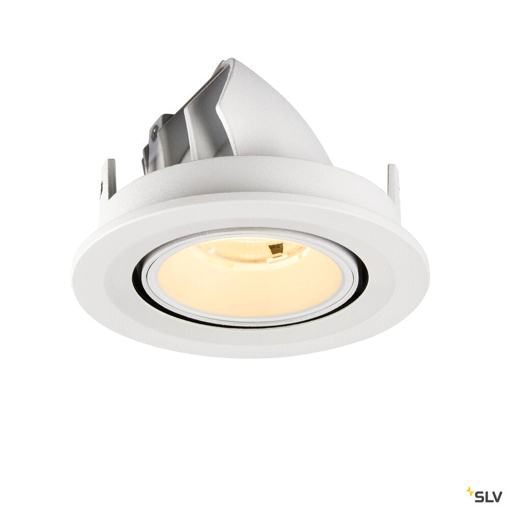 SLV NUMINOS® GIMBLE S, Recessed ceiling light, 3000 K, 20°, IP20, round, white 1009407
