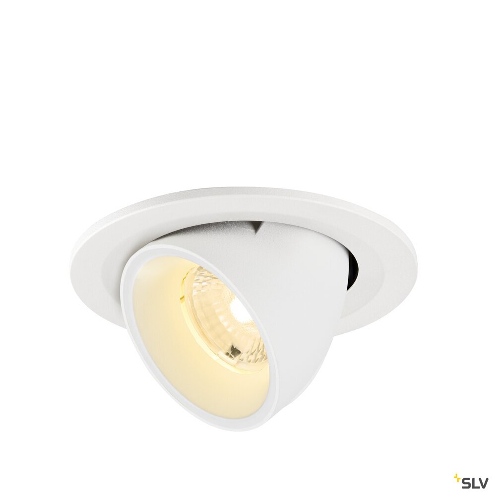 SLV NUMINOS® GIMBLE S, Recessed ceiling light, 3000 K, 40°, IP20, round, white 1009410