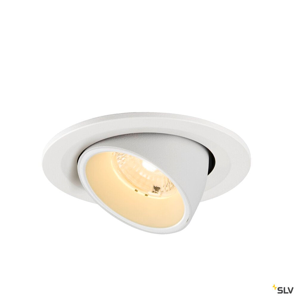 SLV NUMINOS® GIMBLE S, Recessed ceiling light, 3000 K, 40°, IP20, round, white 1009410