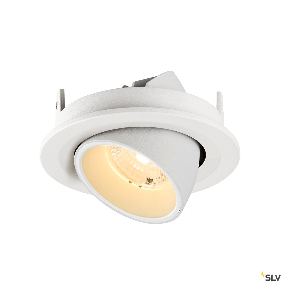 SLV NUMINOS® GIMBLE S, Recessed ceiling light, 3000 K, 40°, IP20, round, white 1009410
