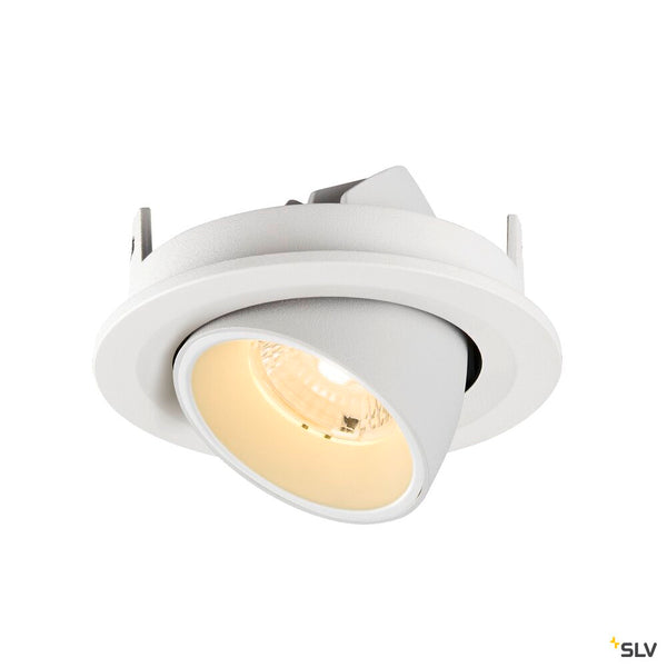 SLV NUMINOS® GIMBLE S, Recessed ceiling light, 3000 K, 40°, IP20, round, white 1009410