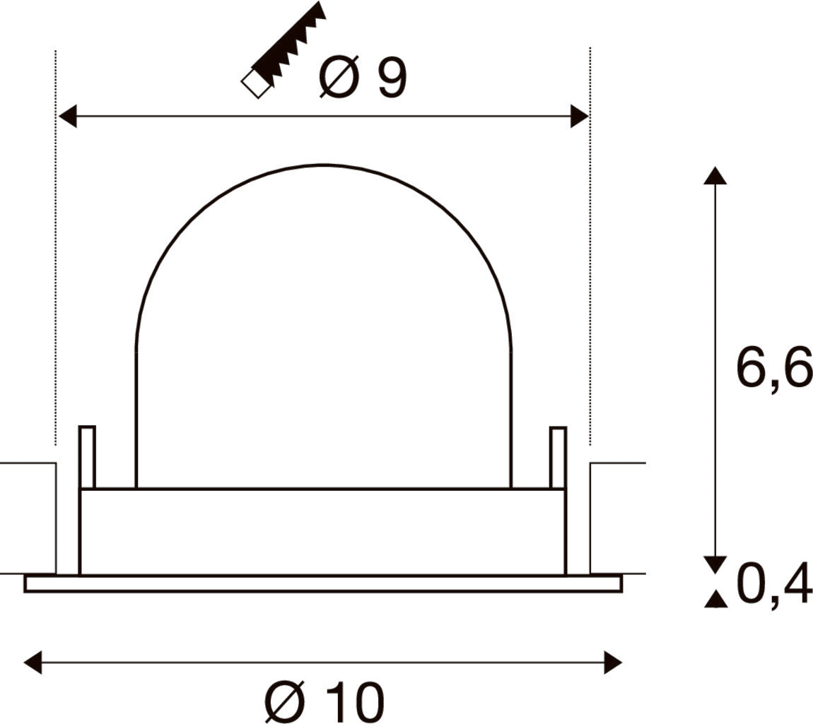 SLV NUMINOS® GIMBLE S, Recessed ceiling light, 3000 K, 40°, IP20, round, white 1009410