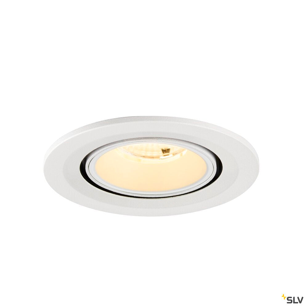 SLV NUMINOS® GIMBLE S, Recessed ceiling light, 3000 K, 55°, IP20, round, white 1009413
