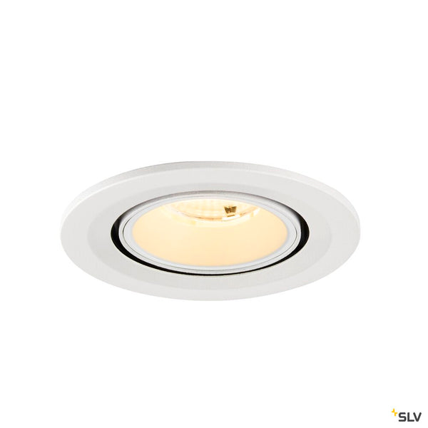 SLV NUMINOS® GIMBLE S, Recessed ceiling light, 3000 K, 55°, IP20, round, white 1009413