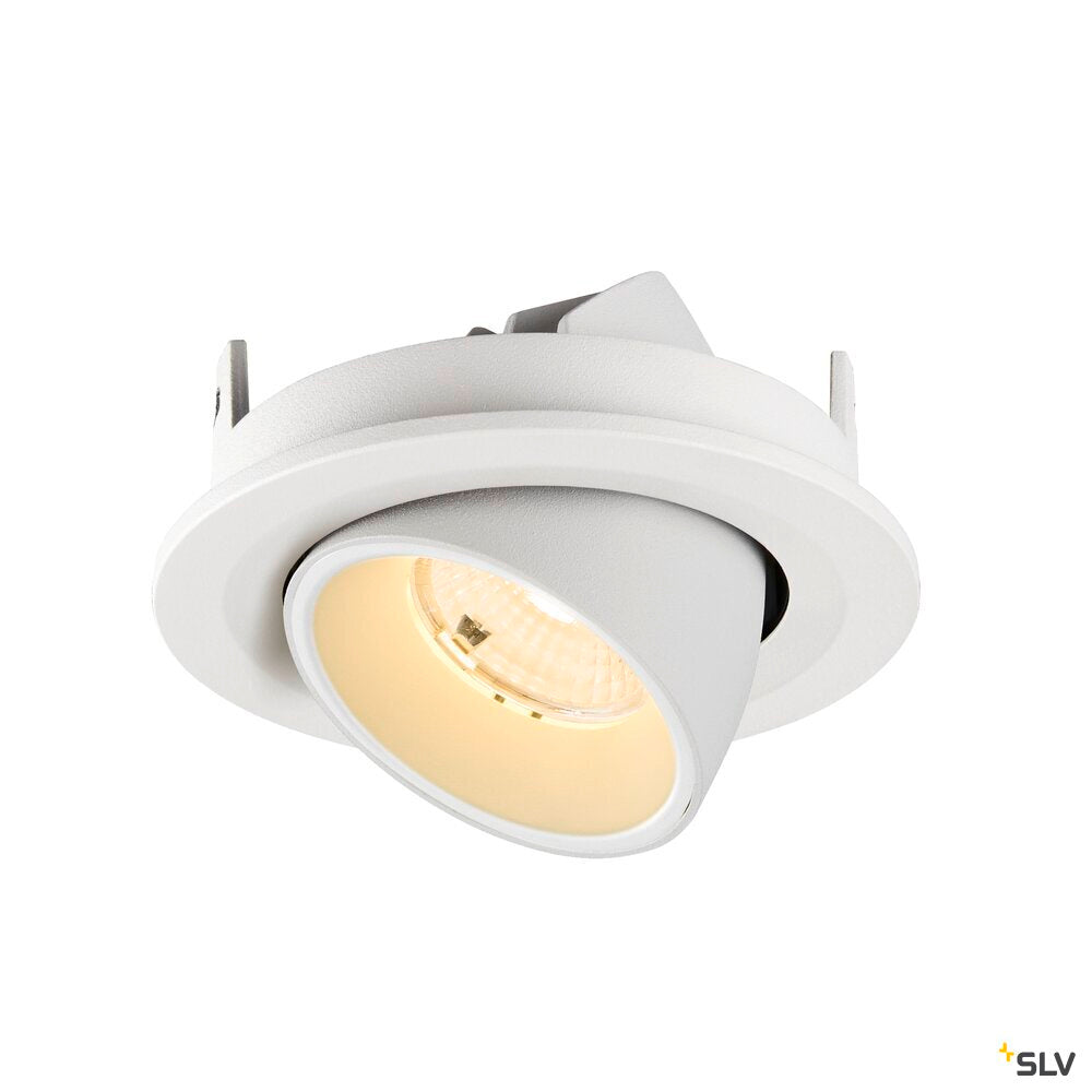 SLV NUMINOS® GIMBLE S, Recessed ceiling light, 3000 K, 55°, IP20, round, white 1009413