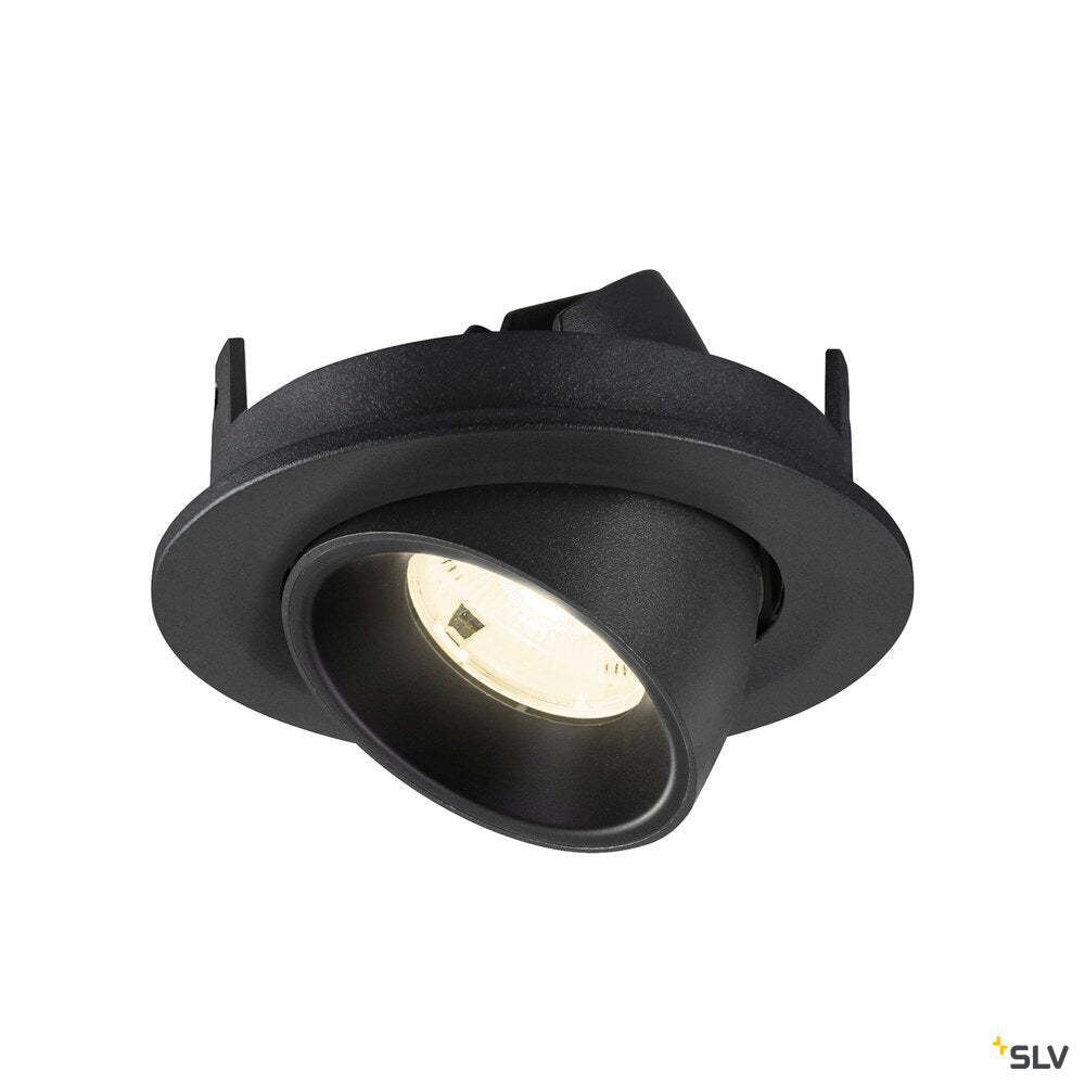 SLV NUMINOS® GIMBLE S, Recessed ceiling light, 4000 K, 20°, IP20, round, black 1009415