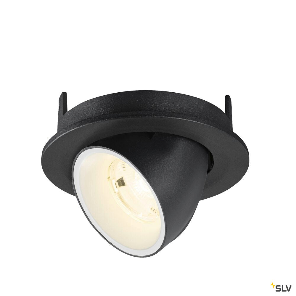 SLV NUMINOS® GIMBLE S, Recessed ceiling light, 4000 K, 20°, IP20, round, black / white 1009416