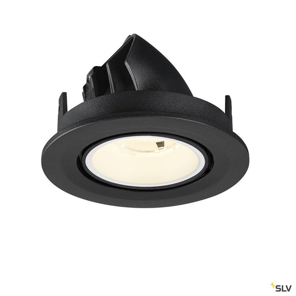 SLV NUMINOS® GIMBLE S, Recessed ceiling light, 4000 K, 20°, IP20, round, black / white 1009416