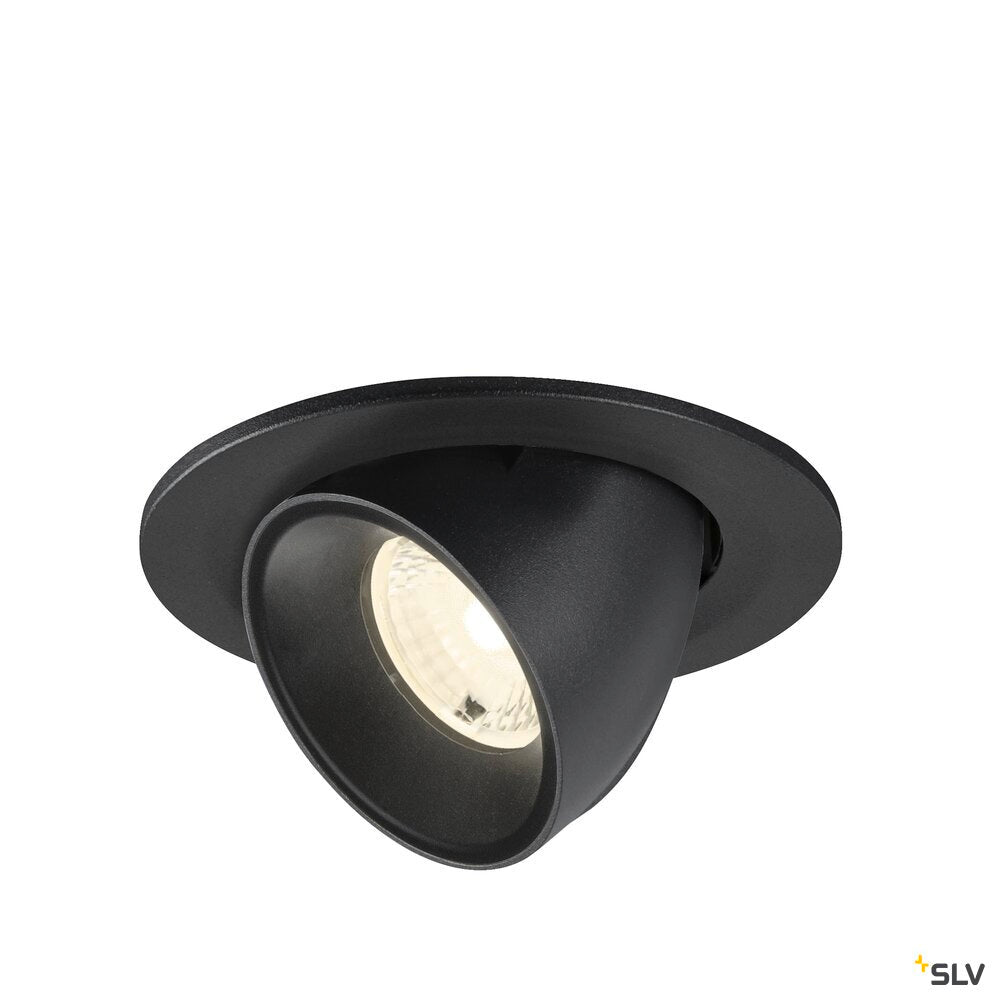 SLV NUMINOS® GIMBLE S, Recessed ceiling light, 4000 K, 40°, IP20, round, black 1009418