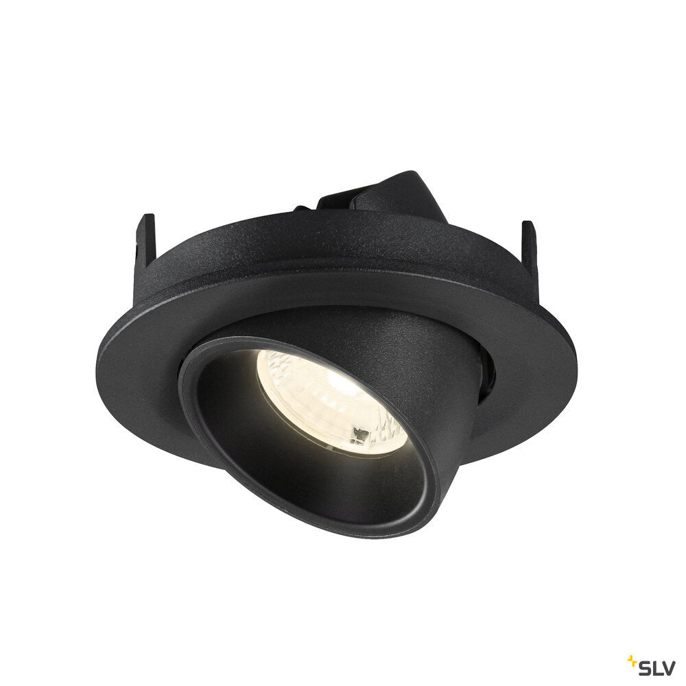 SLV NUMINOS® GIMBLE S, Recessed ceiling light, 4000 K, 40°, IP20, round, black 1009418