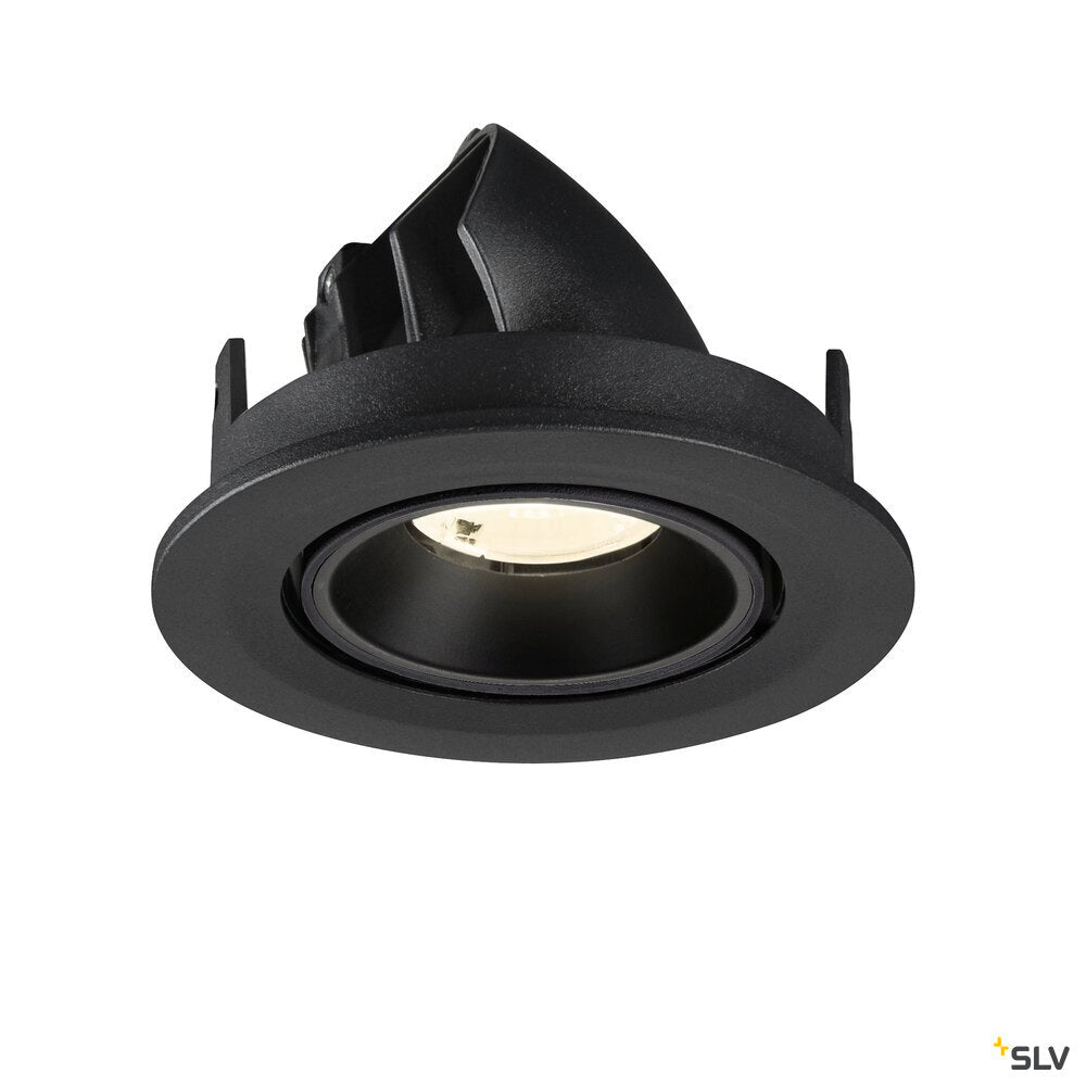 SLV NUMINOS® GIMBLE S, Recessed ceiling light, 4000 K, 40°, IP20, round, black 1009418
