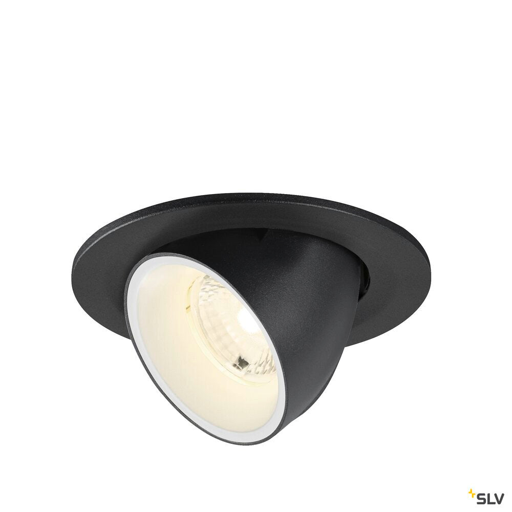 SLV NUMINOS® GIMBLE S, Recessed ceiling light, 4000 K, 40°, IP20, round, black / white 1009419