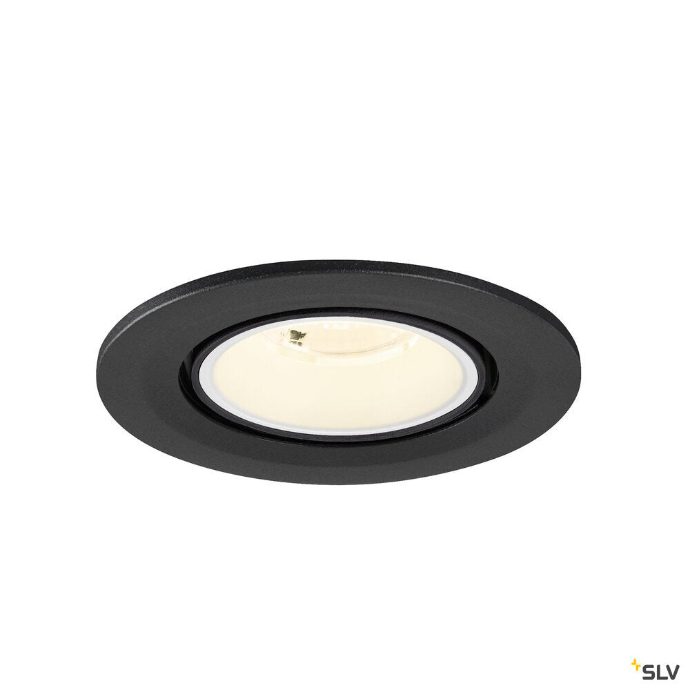 SLV NUMINOS® GIMBLE S, Recessed ceiling light, 4000 K, 40°, IP20, round, black / white 1009419