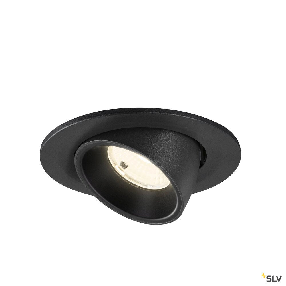 SLV NUMINOS® GIMBLE S, Recessed ceiling light, 4000 K, 55°, IP20, round, black 1009421