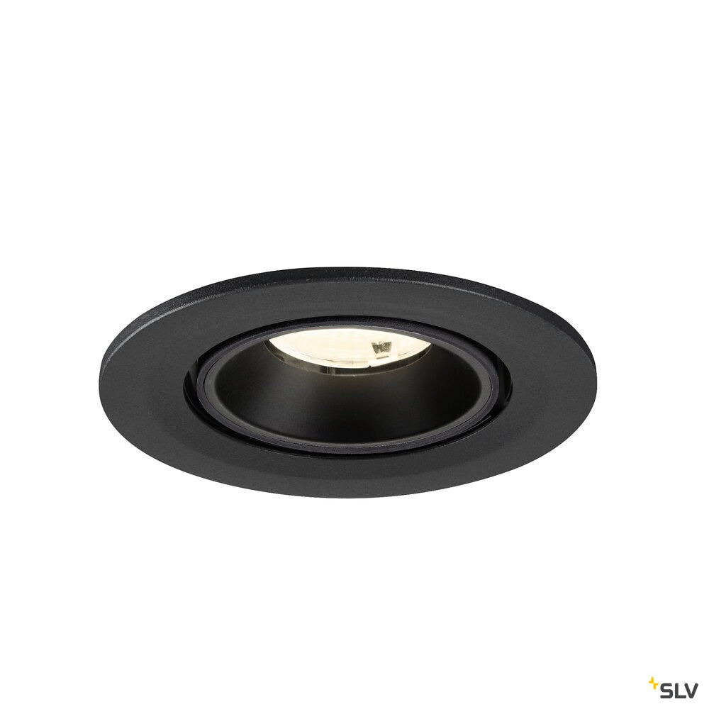 SLV NUMINOS® GIMBLE S, Recessed ceiling light, 4000 K, 55°, IP20, round, black 1009421