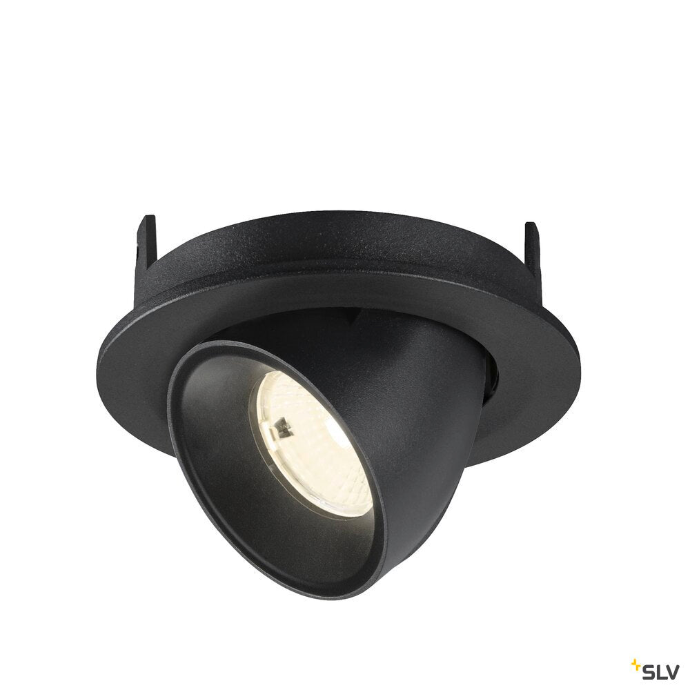 SLV NUMINOS® GIMBLE S, Recessed ceiling light, 4000 K, 55°, IP20, round, black 1009421