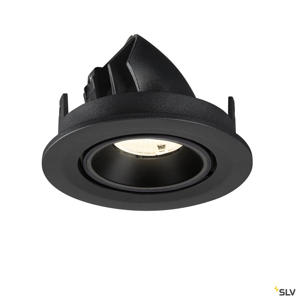 SLV NUMINOS® GIMBLE S, Recessed ceiling light, 4000 K, 55°, IP20, round, black 1009421