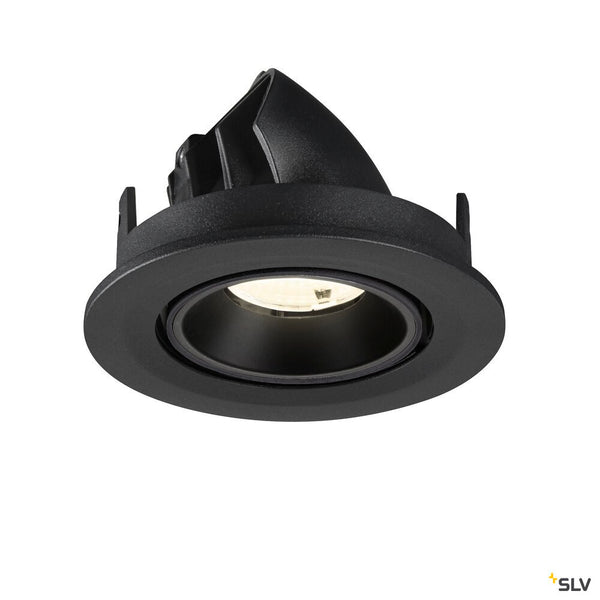 SLV NUMINOS® GIMBLE S, Recessed ceiling light, 4000 K, 55°, IP20, round, black 1009421