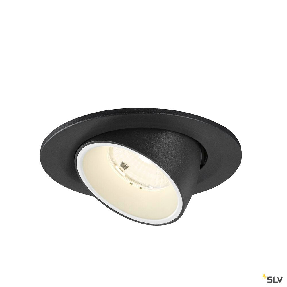 SLV NUMINOS® GIMBLE S, Recessed ceiling light, 4000 K, 55°, IP20, round, black / white 1009422