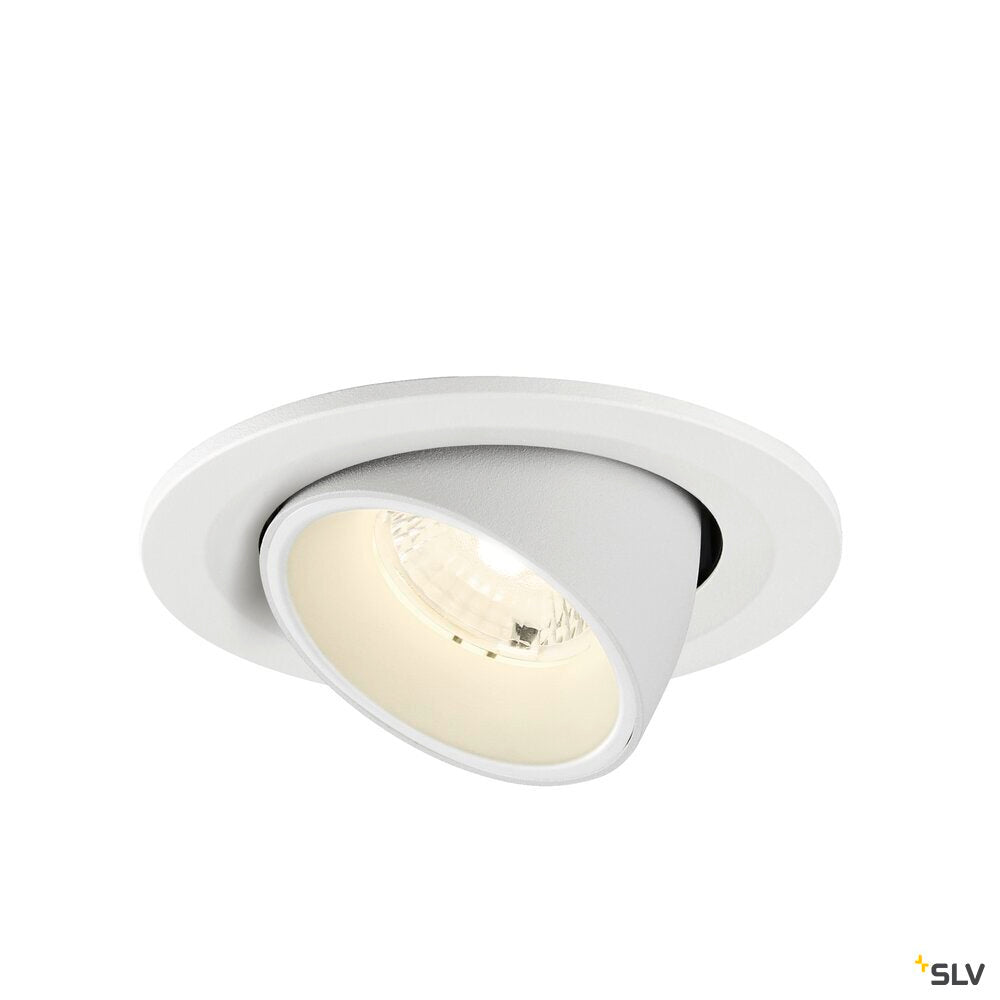 SLV NUMINOS® GIMBLE S, Recessed ceiling light, 4000 K, 40°, IP20, round, white 1009428