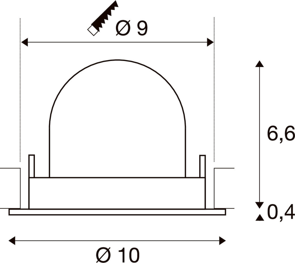 SLV NUMINOS® GIMBLE S, Recessed ceiling light, 4000 K, 55°, IP20, round, white 1009431