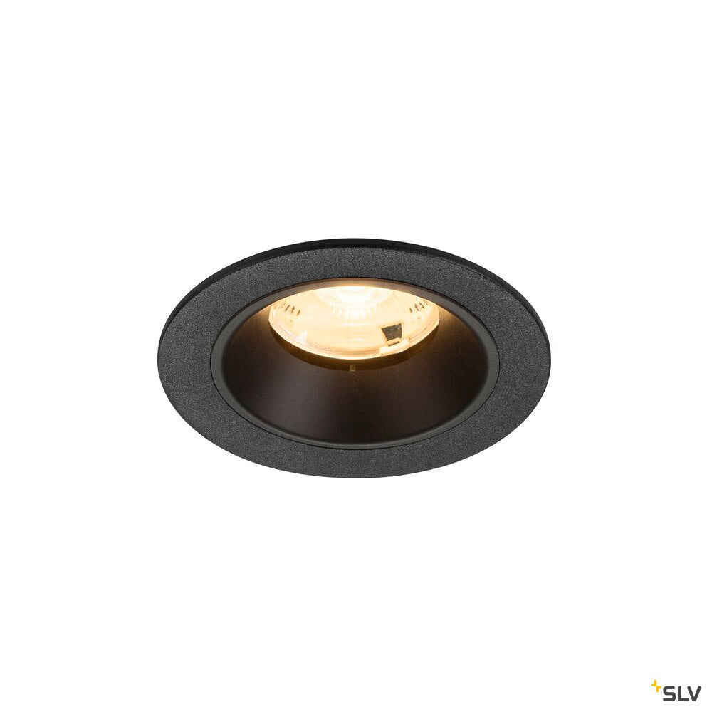 SLV NUMINOS® S, Recessed ceiling light, 3000 K, 20°, IP20, round, black 1009451