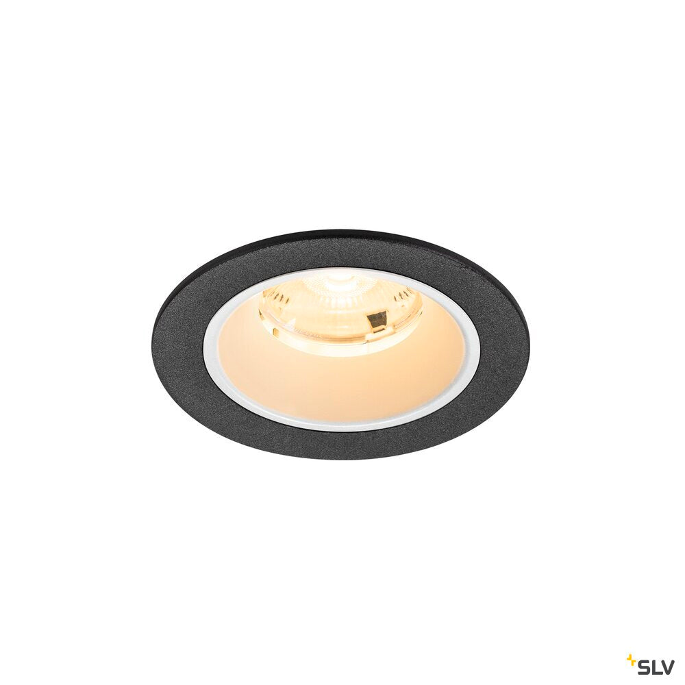 SLV NUMINOS® S, Recessed ceiling light, 3000 K, 20°, IP20, round, black / white 1009452