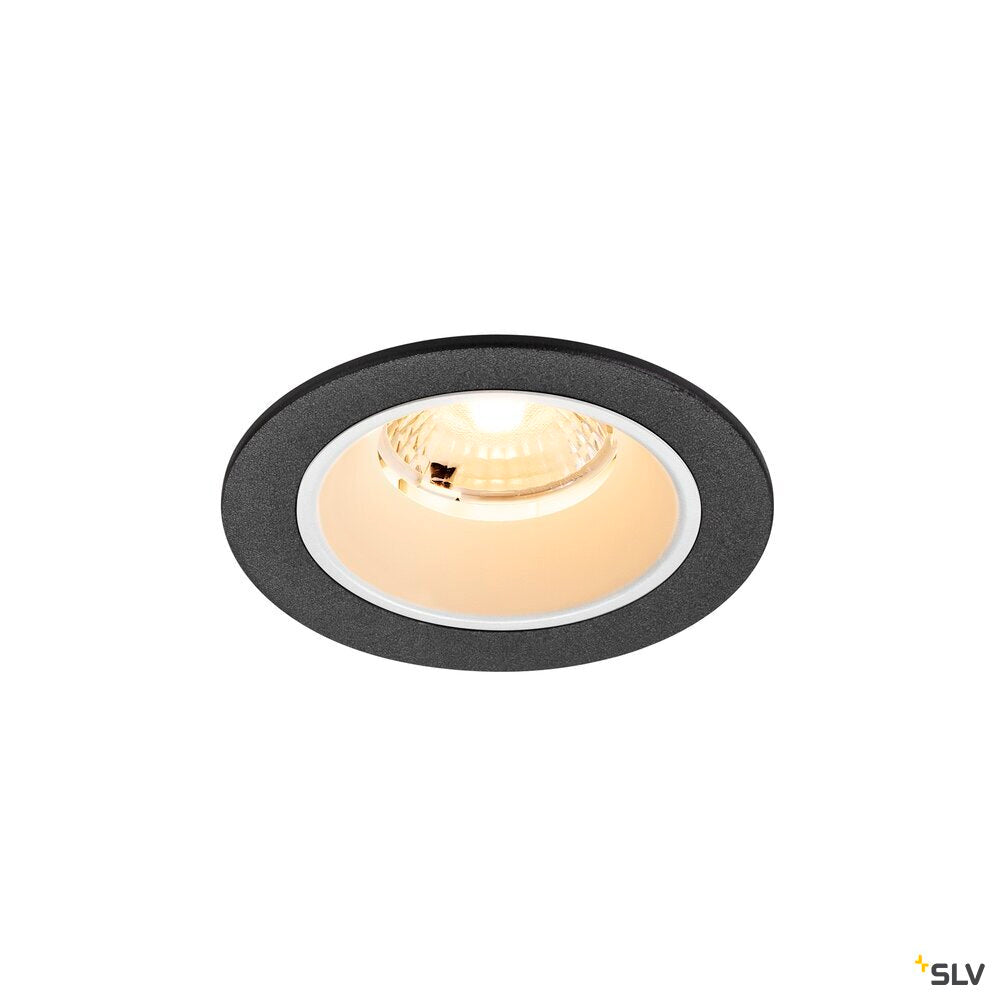 SLV NUMINOS® S, Recessed ceiling light, 3000 K, 40°, IP20, round, black / white 1009455