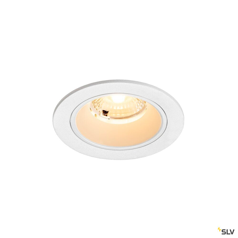 SLV NUMINOS® S, Recessed ceiling light, 3000 K, 40°, IP20, round, white 1009464