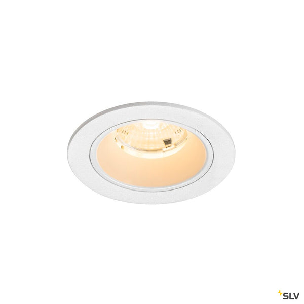SLV NUMINOS® S, Recessed ceiling light, 3000 K, 55°, IP20, round, white 1009467