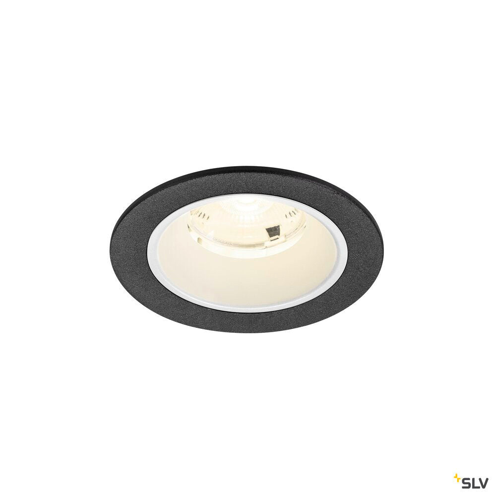 SLV NUMINOS® S, Recessed ceiling light, 4000 K, 20°, IP20, round, black / white 1009470