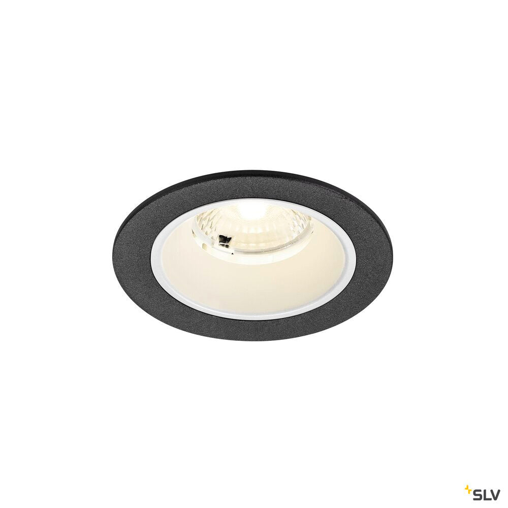 SLV NUMINOS® S, Recessed ceiling light, 4000 K, 40°, IP20, round, black / white 1009473