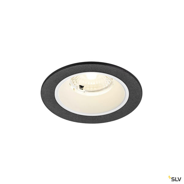 SLV NUMINOS® S, Recessed ceiling light, 4000 K, 40°, IP20, round, black / white 1009473