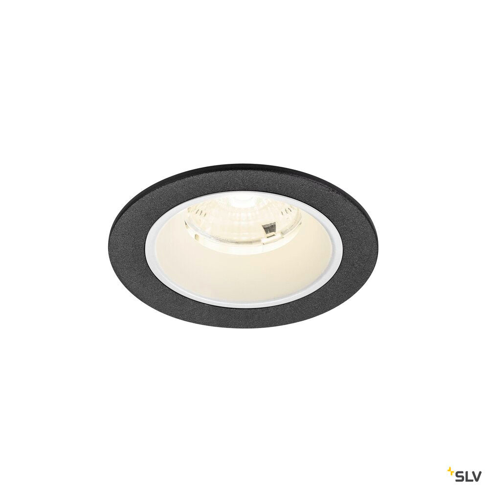 SLV NUMINOS® S, Recessed ceiling light, 4000 K, 55°, IP20, round, black / white 1009476