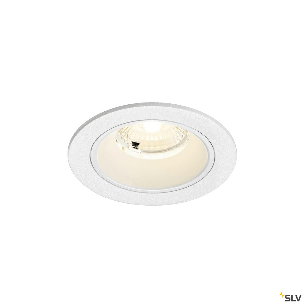 SLV NUMINOS® S, Recessed ceiling light, 4000 K, 40°, IP20, round, white 1009482