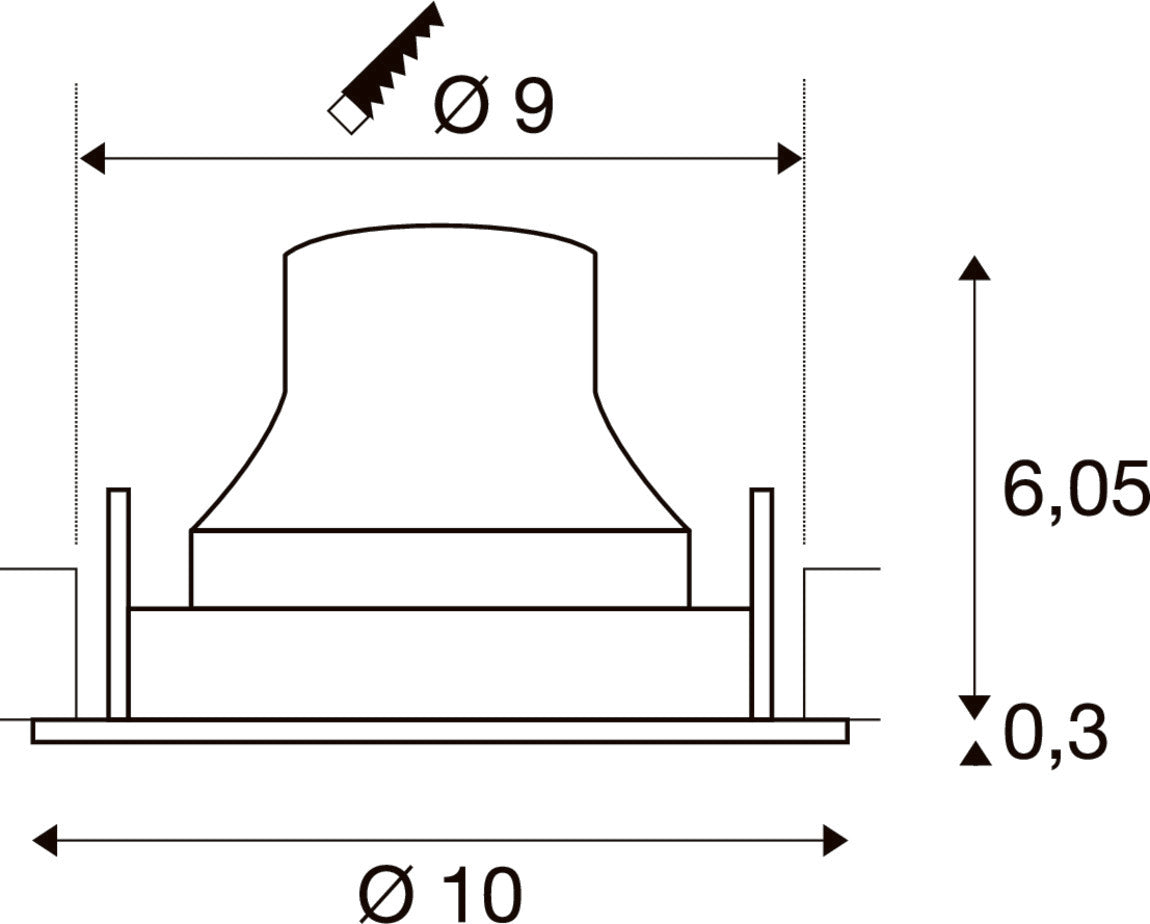 SLV NUMINOS® MOVE S, Recessed ceiling light, 2700 K, 40°, IP20, round, black / white 1009491