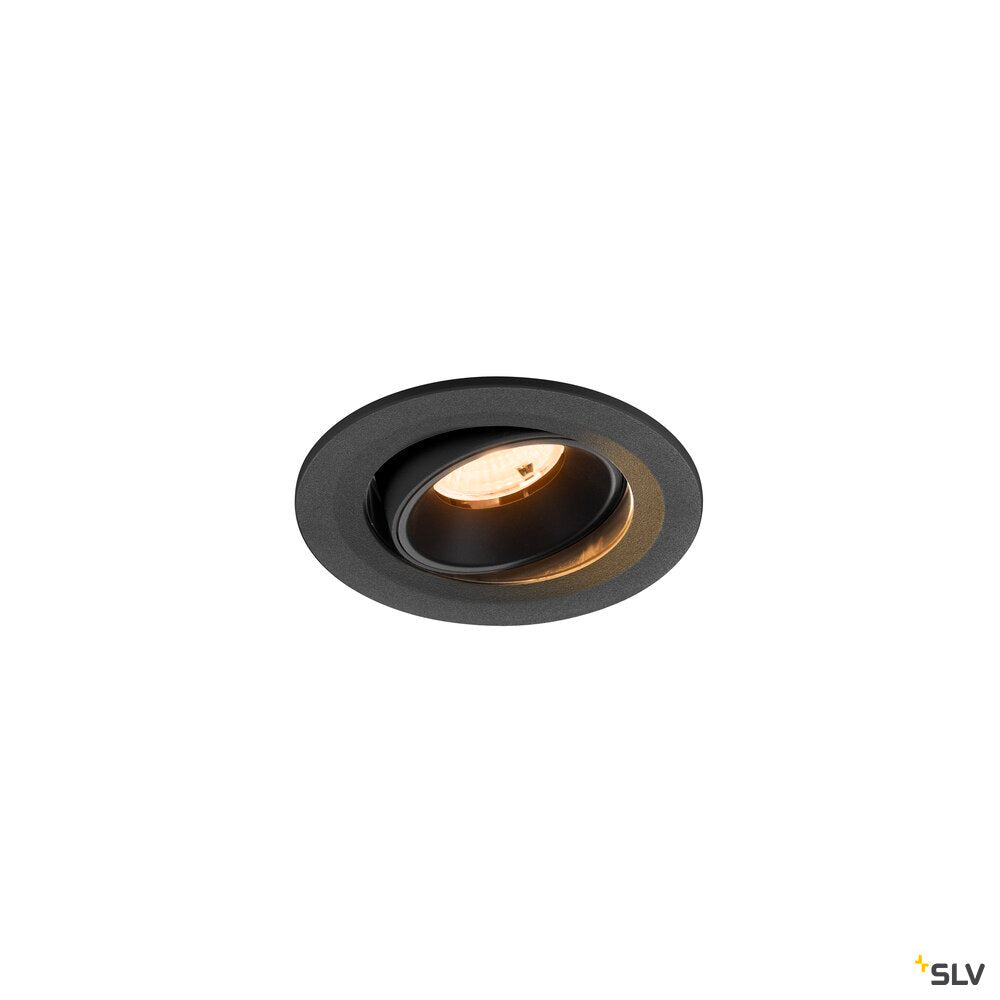 SLV NUMINOS® MOVE S, Recessed ceiling light, 2700 K, 55°, IP20, round, black 1009493