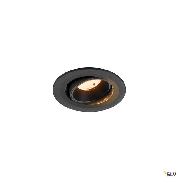 SLV NUMINOS® MOVE S, Recessed ceiling light, 2700 K, 55°, IP20, round, black 1009493