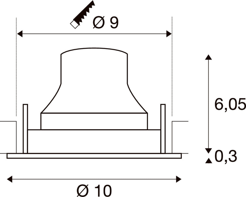 SLV NUMINOS® MOVE S, Recessed ceiling light, 2700 K, 55°, IP20, round, white 1009503