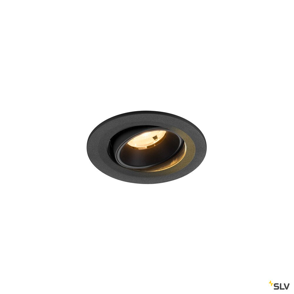 SLV NUMINOS® MOVE S, Recessed ceiling light, 3000 K, 20°, IP20, round, black 1009505